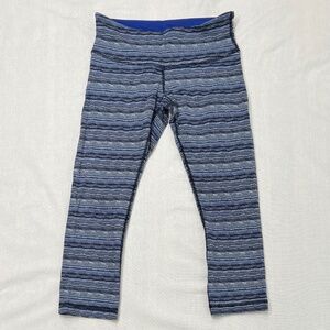 Lululemon Wunder Under Crop Leggings Space Dye Twist Womens 6 Yoga Pilates